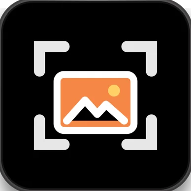 Framlet app icon: an orange photo inside screenshot corner brackets on a black rounded square